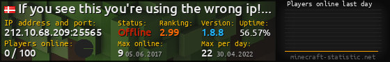Userbar 560x90 with online players chart for server 212.10.68.209:25565