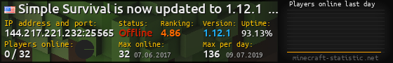 Userbar 560x90 with online players chart for server 144.217.221.232:25565