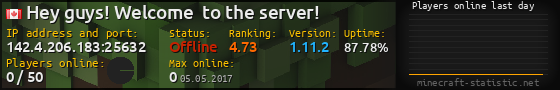 Userbar 560x90 with online players chart for server 142.4.206.183:25632