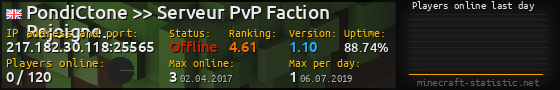 Userbar 560x90 with online players chart for server 217.182.30.118:25565