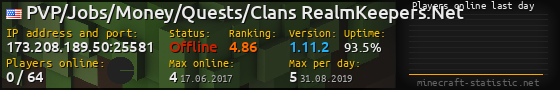 Userbar 560x90 with online players chart for server 173.208.189.50:25581