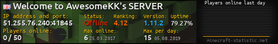 Userbar 560x90 with online players chart for server 51.255.76.240:41845