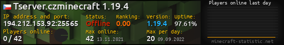 Userbar 560x90 with online players chart for server 194.212.153.92:25565
