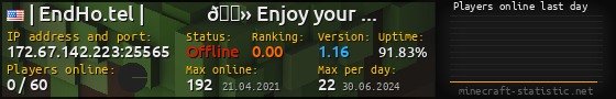 Userbar 560x90 with online players chart for server 172.67.142.223:25565
