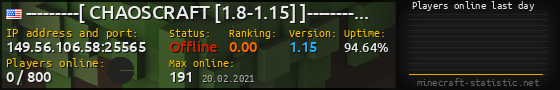 Userbar 560x90 with online players chart for server 149.56.106.58:25565