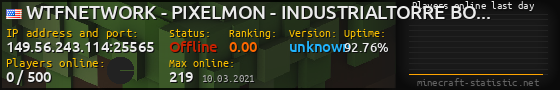 Userbar 560x90 with online players chart for server 149.56.243.114:25565