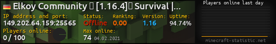 Userbar 560x90 with online players chart for server 149.202.64.159:25565
