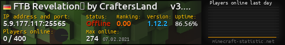 Userbar 560x90 with online players chart for server 5.9.177.117:25565