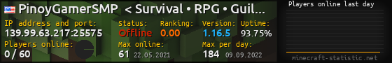 Userbar 560x90 with online players chart for server 139.99.63.217:25575