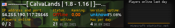 Userbar 560x90 with online players chart for server 54.255.190.117:25565