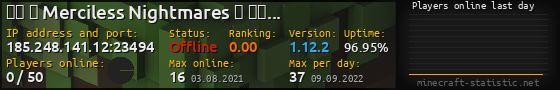 Userbar 560x90 with online players chart for server 185.248.141.12:23494