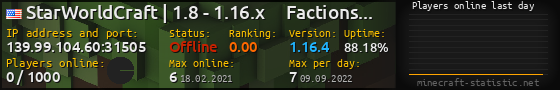 Userbar 560x90 with online players chart for server 139.99.104.60:31505