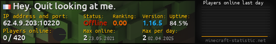 Userbar 560x90 with online players chart for server 62.4.9.203:10220
