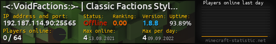 Userbar 560x90 with online players chart for server 192.187.114.90:25565