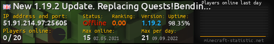 Userbar 560x90 with online players chart for server 51.91.214.97:25605