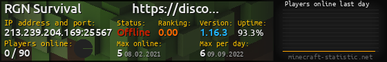 Userbar 560x90 with online players chart for server 213.239.204.169:25567