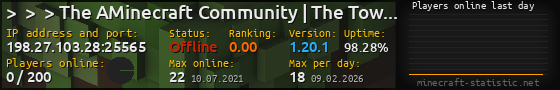 Userbar 560x90 with online players chart for server 198.27.103.28:25565