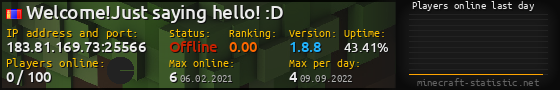 Userbar 560x90 with online players chart for server 183.81.169.73:25566