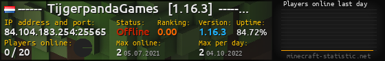 Userbar 560x90 with online players chart for server 84.104.183.254:25565