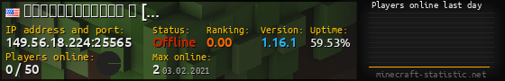 Userbar 560x90 with online players chart for server 149.56.18.224:25565