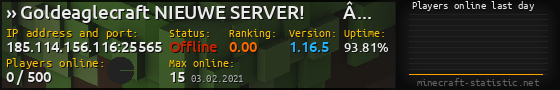 Userbar 560x90 with online players chart for server 185.114.156.116:25565