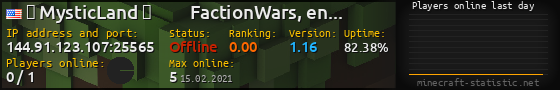 Userbar 560x90 with online players chart for server 144.91.123.107:25565