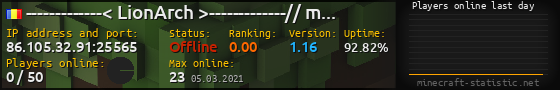 Userbar 560x90 with online players chart for server 86.105.32.91:25565