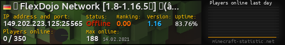 Userbar 560x90 with online players chart for server 149.202.223.125:25565