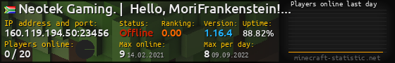 Userbar 560x90 with online players chart for server 160.119.194.50:23456