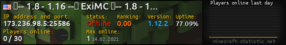 Userbar 560x90 with online players chart for server 173.236.98.5:25586