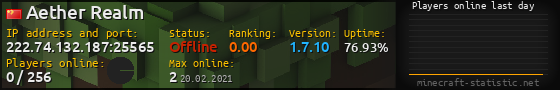 Userbar 560x90 with online players chart for server 222.74.132.187:25565