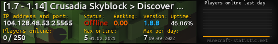Userbar 560x90 with online players chart for server 104.128.48.53:25565