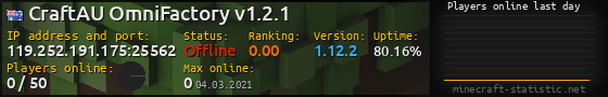 Userbar 560x90 with online players chart for server 119.252.191.175:25562