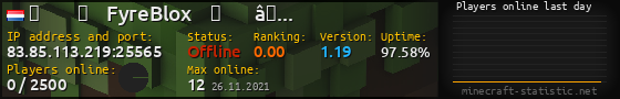 Userbar 560x90 with online players chart for server 83.85.113.219:25565