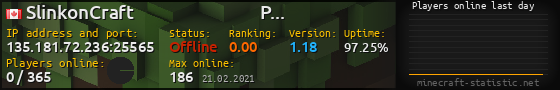 Userbar 560x90 with online players chart for server 135.181.72.236:25565
