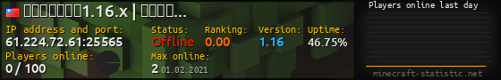 Userbar 560x90 with online players chart for server 61.224.72.61:25565