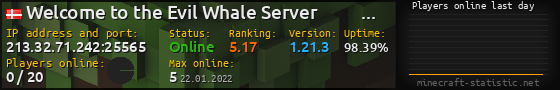 Userbar 560x90 with online players chart for server 213.32.71.242:25565