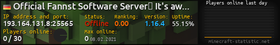 Userbar 560x90 with online players chart for server 193.164.131.8:25565