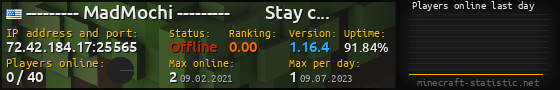 Userbar 560x90 with online players chart for server 72.42.184.17:25565