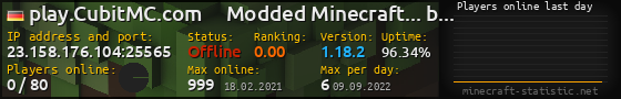 Userbar 560x90 with online players chart for server 23.158.176.104:25565