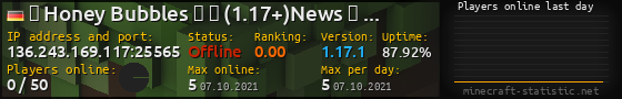 Userbar 560x90 with online players chart for server 136.243.169.117:25565