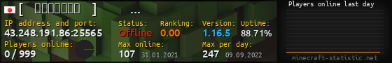 Userbar 560x90 with online players chart for server 43.248.191.86:25565