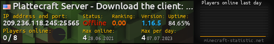 Userbar 560x90 with online players chart for server 209.236.118.245:25565