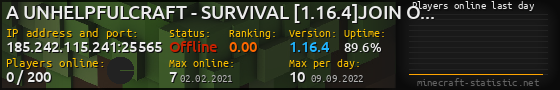 Userbar 560x90 with online players chart for server 185.242.115.241:25565