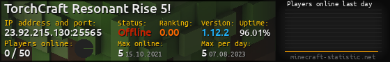 Userbar 560x90 with online players chart for server 23.92.215.130:25565