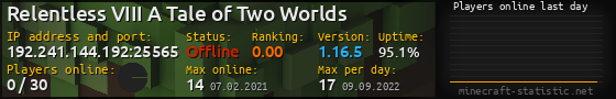 Userbar 560x90 with online players chart for server 192.241.144.192:25565