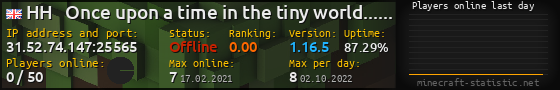 Userbar 560x90 with online players chart for server 31.52.74.147:25565