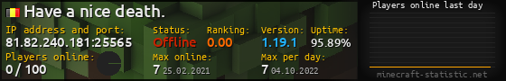 Userbar 560x90 with online players chart for server 81.82.240.181:25565