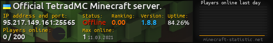 Userbar 560x90 with online players chart for server 95.217.149.161:25565