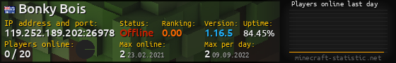 Userbar 560x90 with online players chart for server 119.252.189.202:26978